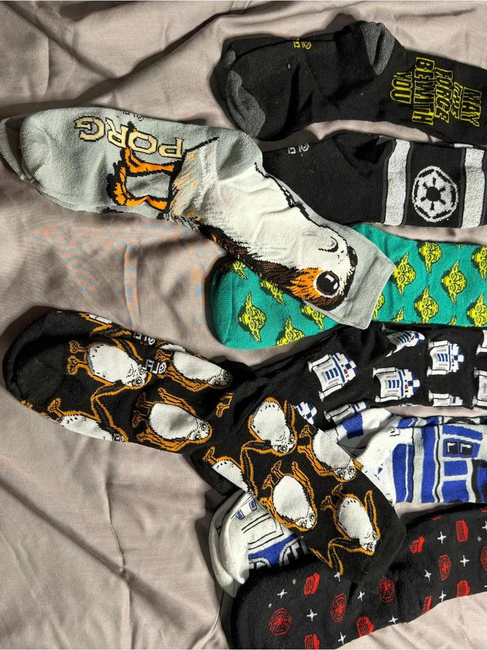 Star Wars Men’s Novelty Crew Socks — Black, Green, Blue, Gray, Teal